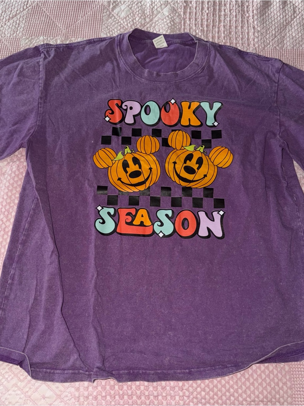 Purple "Spooky Season" Halloween Tee with Pumpkin Graphic